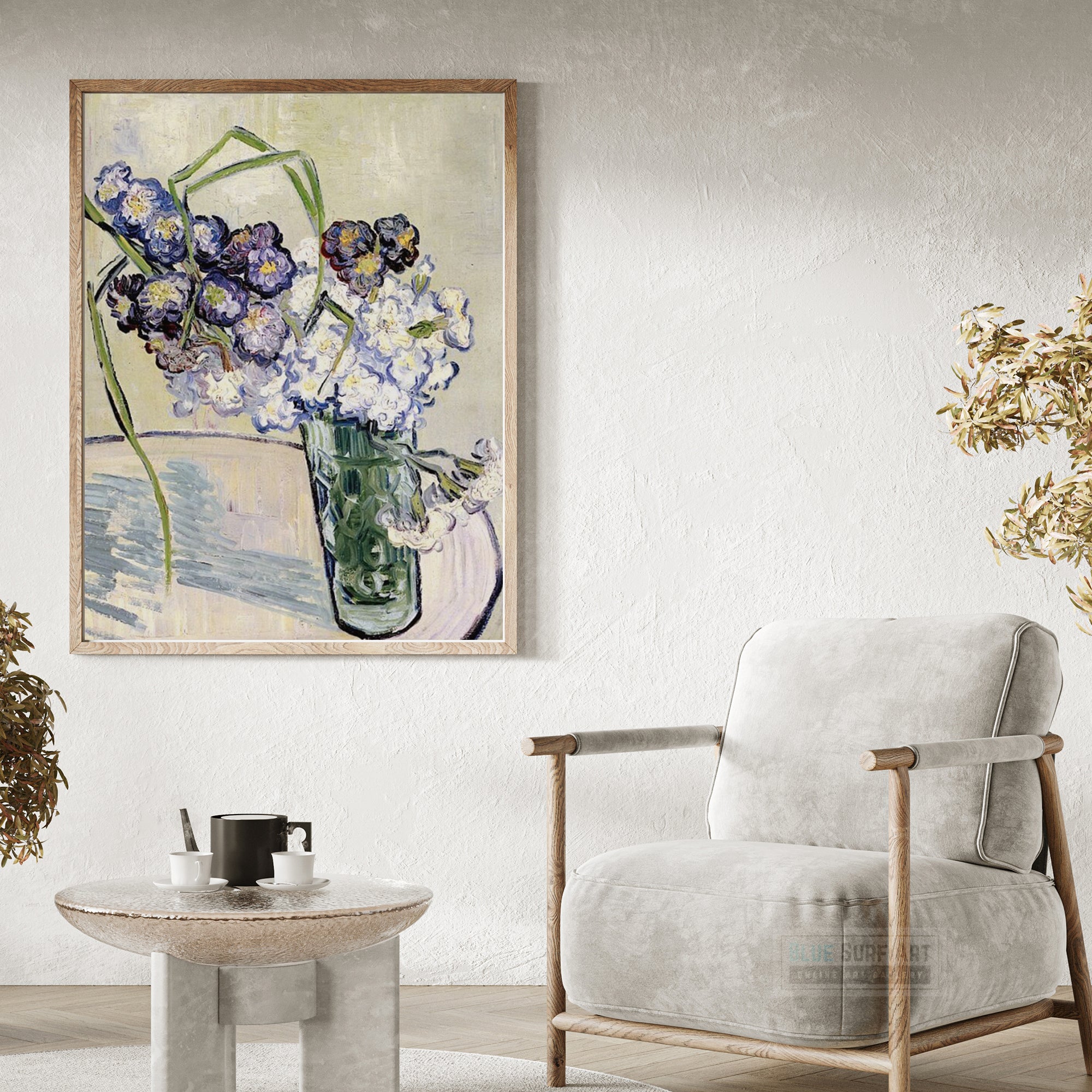 Still Life, Vase of Carnations, 1890 by Van Gogh Reproduction for Sale - Blue Surf Art