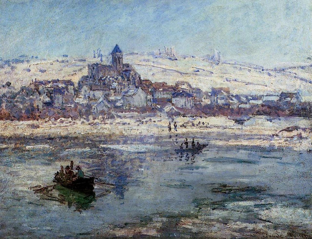 Vetheuil in Winter by Claude Monet. Blue Surf Art
