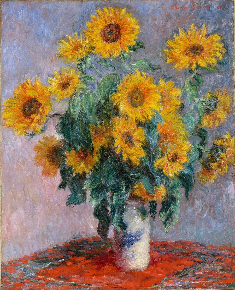 Bouquet of Sunflowers by Claude Monet. Claude Monet artworks, monet canvas art, monet oil painting, monet reproduction for sale. Monet art decor, monet oil painting on canvas, Blue Surf Art