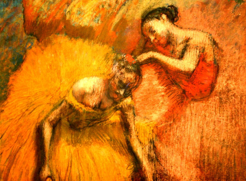 Deux Danseuse Jaunes et Roses Painting by Edgar Degas Reproduction Oil on Canvas