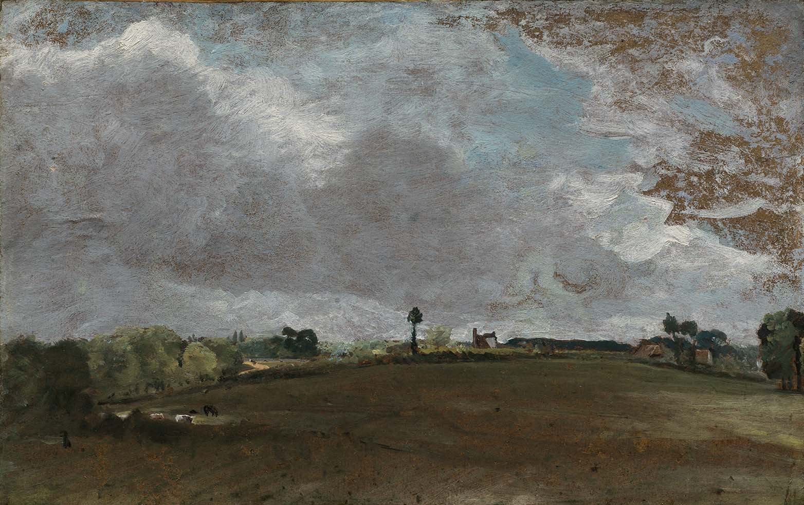 A Hilltop (His Native Village) by John Constable Reproduction Painting for Sale - Blue Surf Art