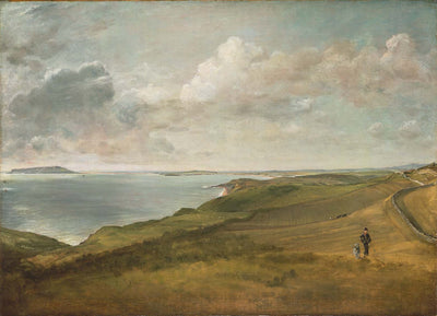 Weymouth Bay from the Downs above Osmington Mills by John Constable Reproduction Painting for Sale - Blue Surf Art