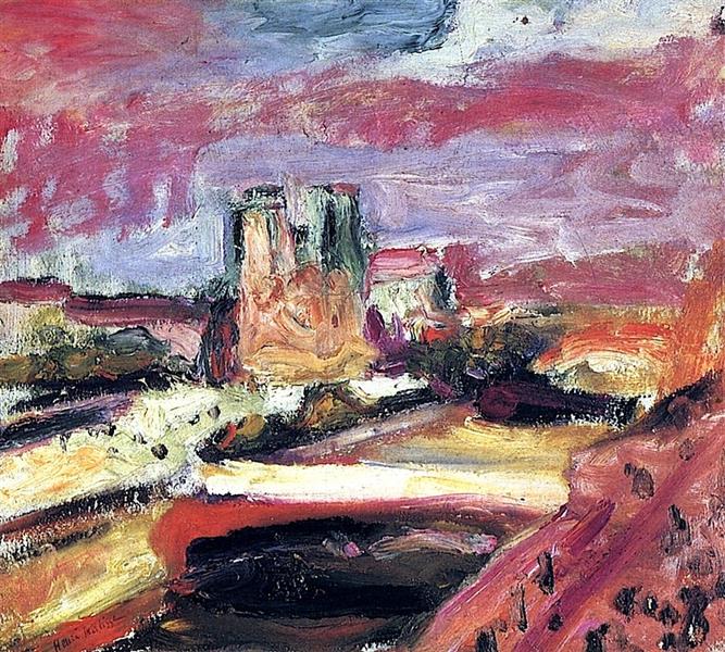 Notre Dame Painting by Henri Matisse Oil on Canvas Reproduction by blue surf art