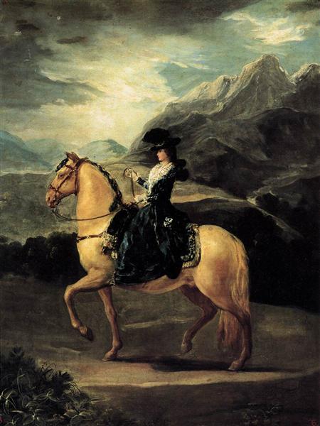Portrait of Maria Teresa de Vallabriga on horseback by Francisco Goya, Reproduction Painting
