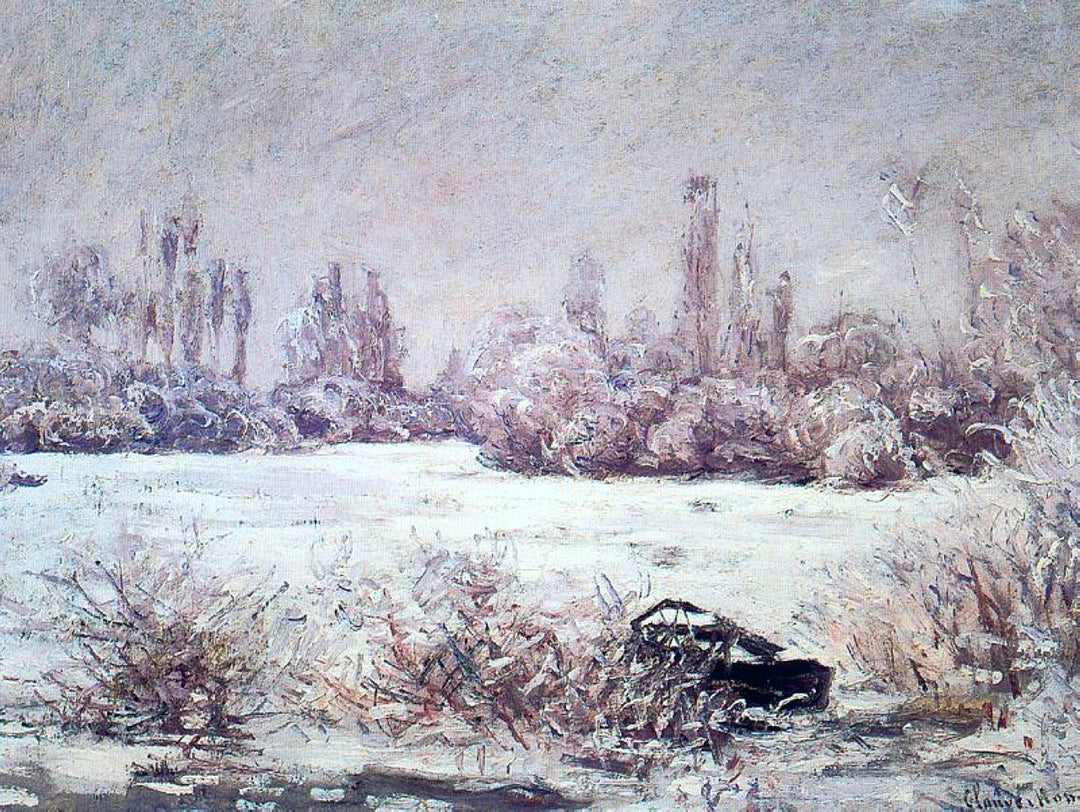 The Frost, 1880 by Claude Monet. Claude Monet artworks, monet canvas art, monet oil painting, monet reproduction for sale. Landscape paintings, Monet art decor, monet oil painting on canvas, Blue Surf Art