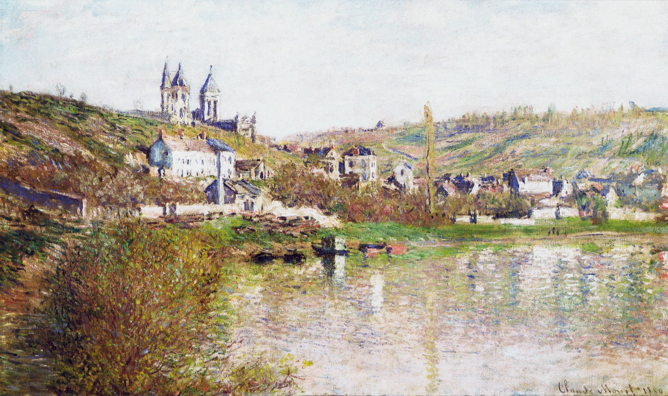 The Hills of Vetheuil 1880 by Claude Monet I Reproduction for Sale - Blue Surf Art