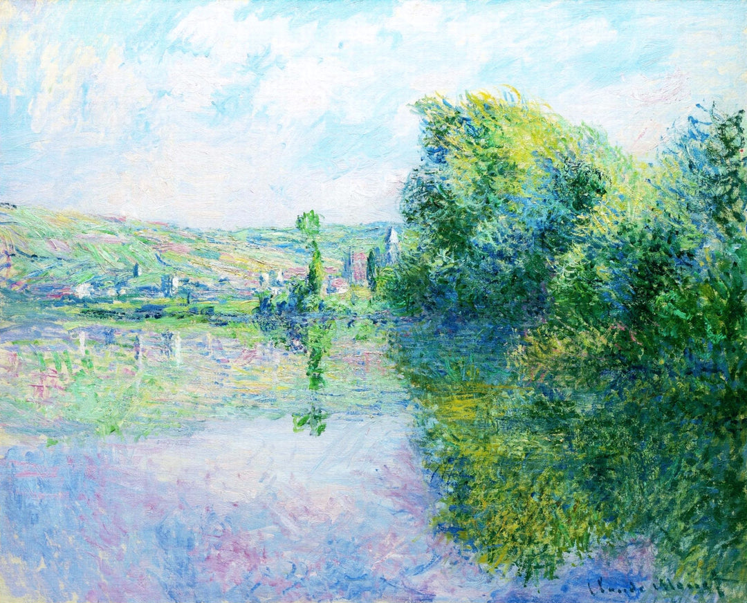 The Siene at Vetheuil 1880 by Claude Monet Reproduction for Sale Blue Surf Art