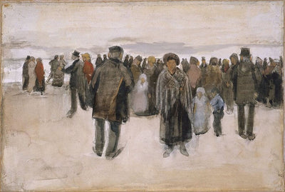 Beach at Scheveningen, 1882 by Van Gogh Reproduction for Sale - Blue Surf Art