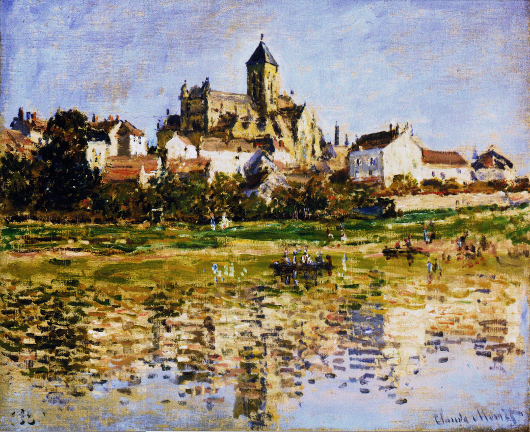 Vetheuil, The Church 1880 by Claude Monet Reproduction for Sale Blue Surf Art