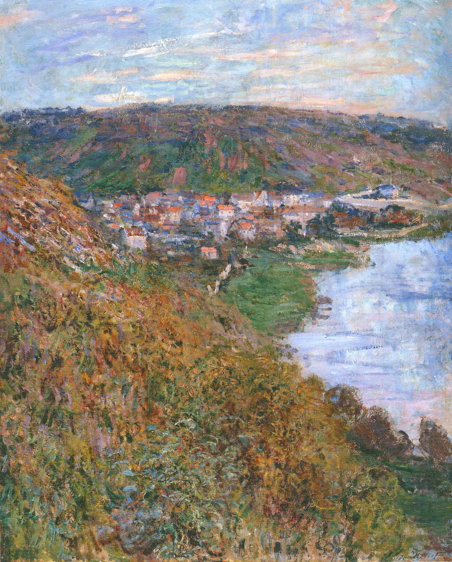 View over Vetheuil 1880 by Claude Monet Reproduction for Sale Blue Surf Art
