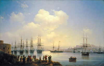 The Russian Squadron on the Sebastopol Roads Painting by Ivan Aivazovsky Reproduction