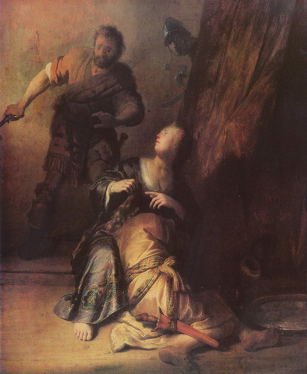 Samson Betrayed by Delilah Painting by Rembrandt Reproduction Oil on Canvas Painting by Rembrandt Reproduction Oil on Canvas
