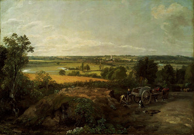 Stour Valley and Dedham Church by John Constable Reproduction Painting for Sale - Blue Surf Art