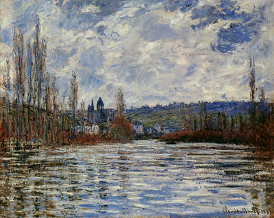 Flood of the Seine at Vetheuil 1881 by Claude Monet Reproduction for Sale Blue Surf Art