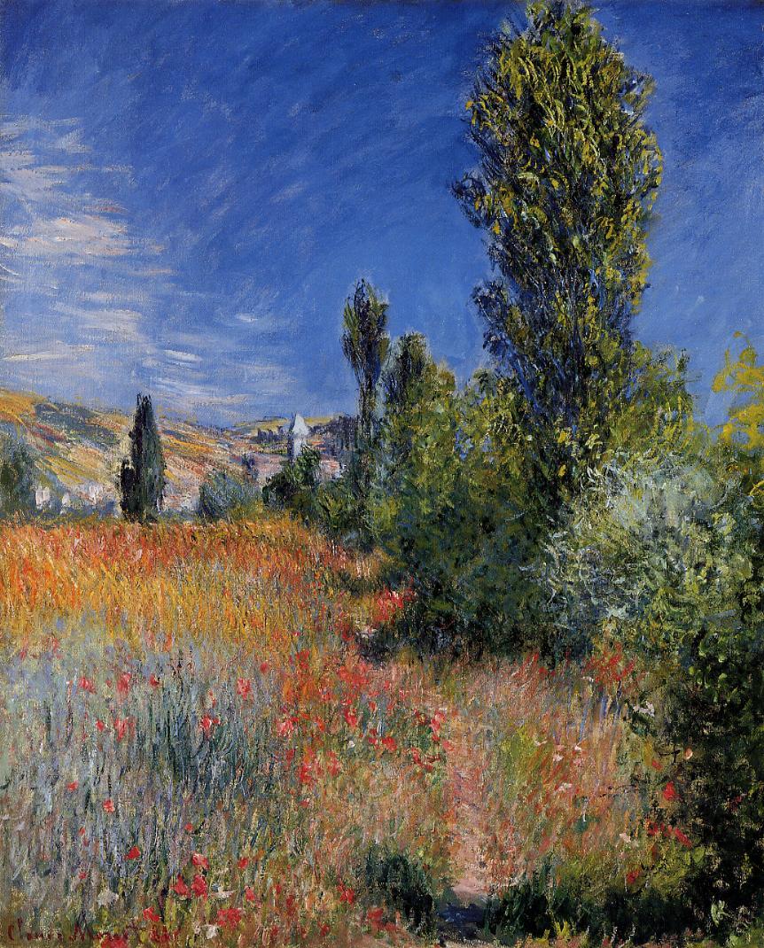 Landscape on the Ile Saint-Martin 1881 by Claude Monet Reproduction for Sale Blue Surf Art