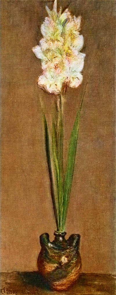Gladiolus 1881 by Claude Monet, Monet Reproduction for Sale Blue Surf Art 
