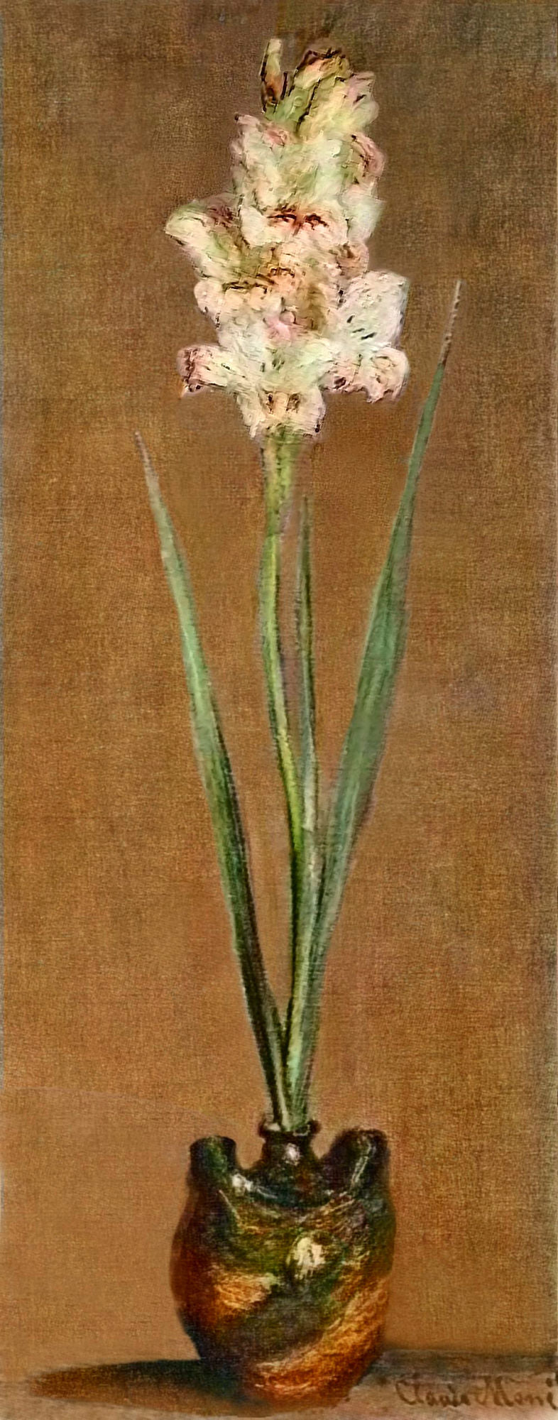 Gladiolus 1881 by Claude Monet, Monet Reproduction for Sale Blue Surf Art 