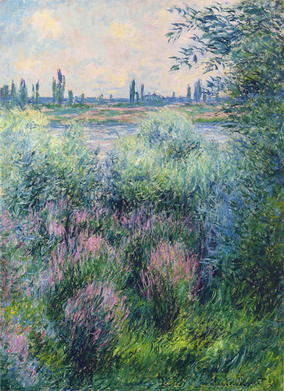 Spot on the Banks of the Seine 1881 by Claude Monet, Monet Reproduction for Sale Blue Surf Art 