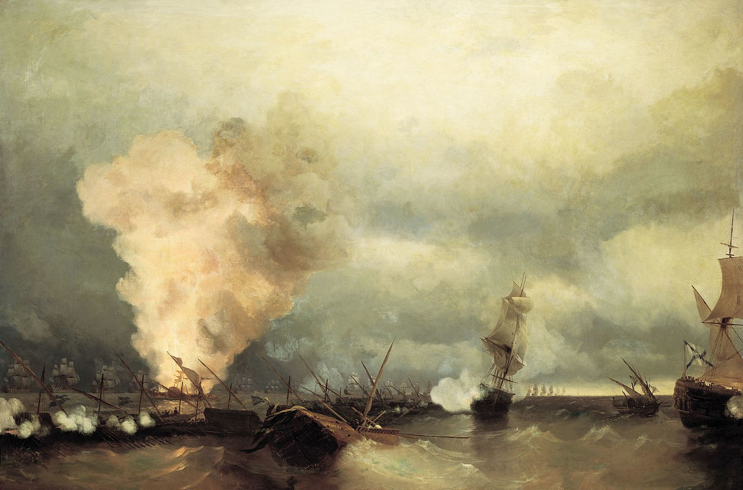 Battle of Vyborg Bay Painting by Ivan Aivazovsky Reproduction