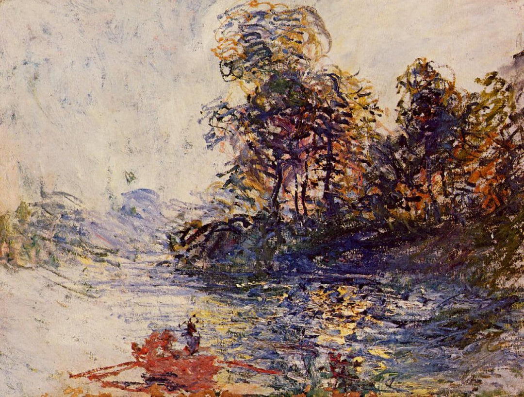 The River 1881 by Claude Monet, Monet Reproduction for Sale Blue Surf Art