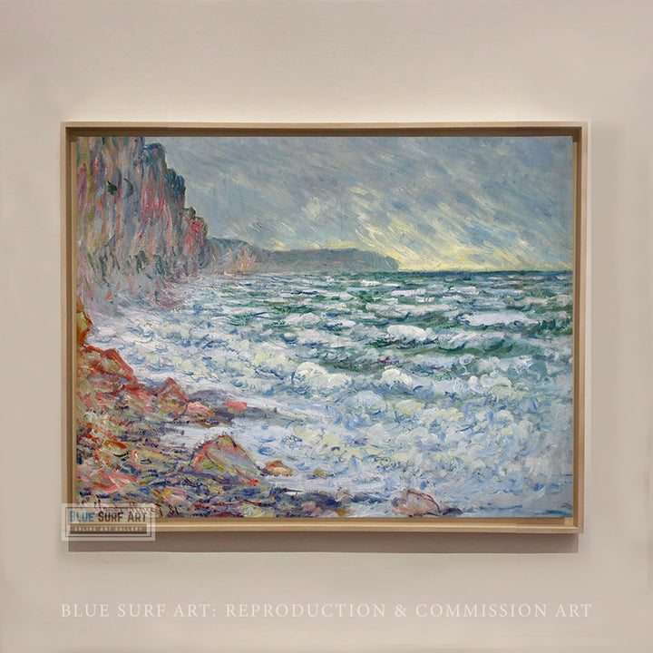The Sea at Fecamp 1881 by Claude Monet, Monet Reproduction for Sale Blue Surf Art