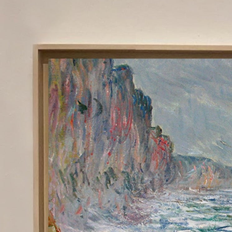 The Sea at Fecamp 1881 by Claude Monet, Monet Reproduction for Sale Blue Surf Art - close up