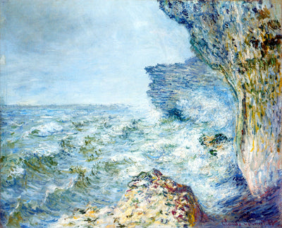 The Sea at Fecamp 1881 by Claude Monet, Monet Reproduction for Sale Blue Surf Art