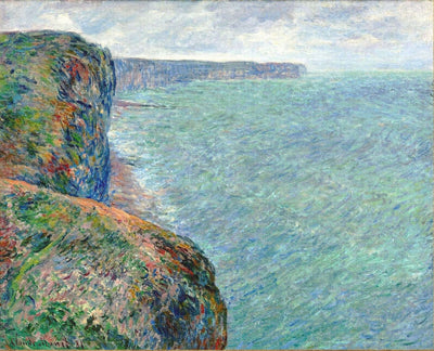 The Sea Seen from the Cliffs of Fecamp 1881 by Claude Monet, Monet Reproduction for Sale Blue Surf Art