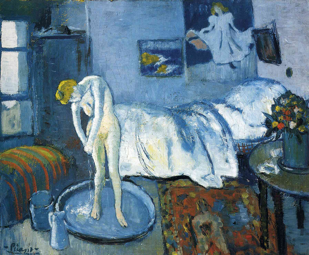 A blue room. A tub by Pablo Picasso. Picasso artworks, Picasso wall art, Picasso canvas art, Picasso reproduction for sale, Picasso oil painting on canvas, Blue Surf Art