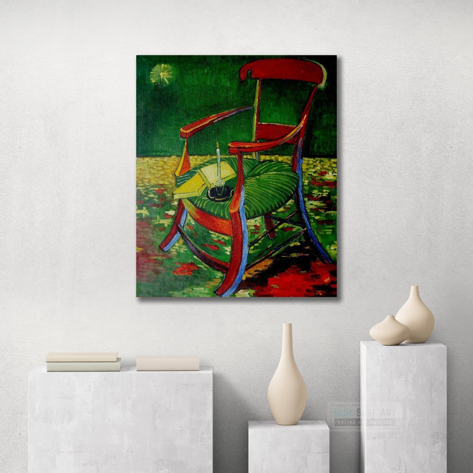 Gauguin's Chair, 1888 by Van Gogh Reproduction for Sale - Blue Surf Art