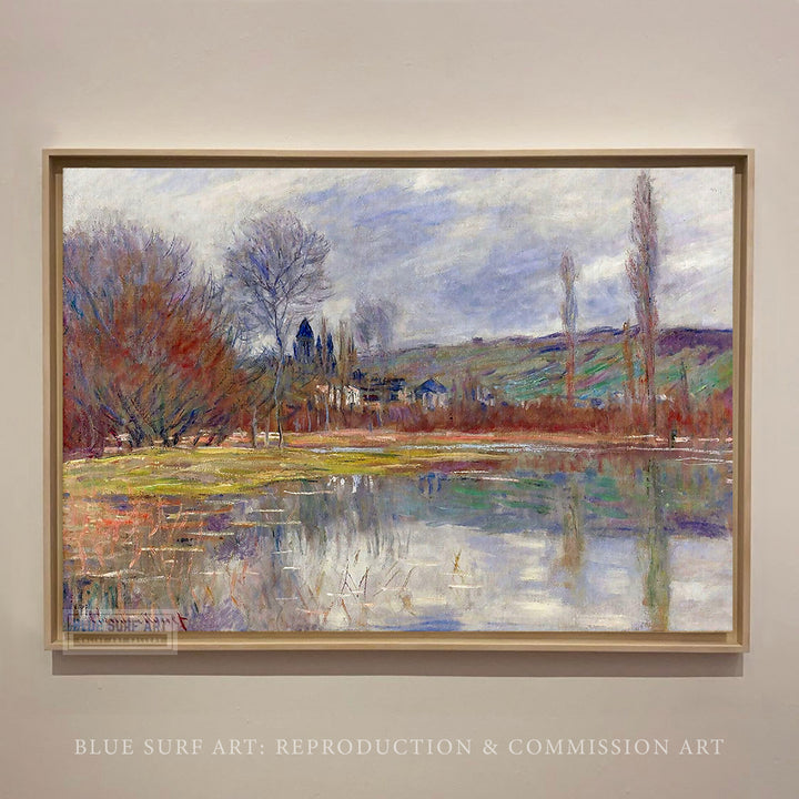 The Spring at Vetheuil 1881 by Claude Monet, Monet Reproduction for Sale Blue Surf Art 1