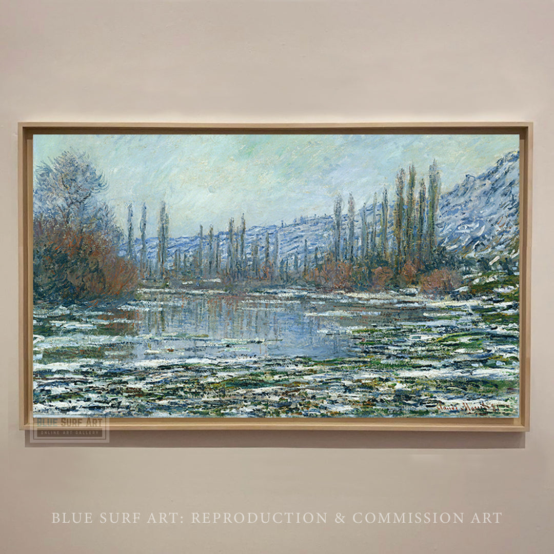 The Thaw at Vetheuil 1881 by Claude Monet, Monet Reproduction for Sale Blue Surf Art 1