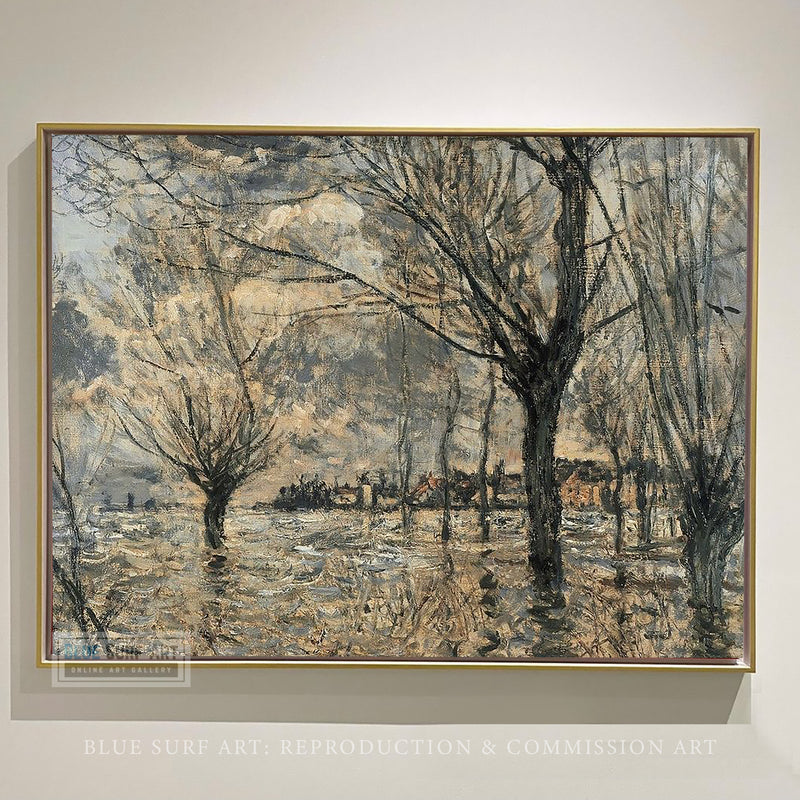 Cliffs of Varengeville, Gust of Wind 1881 by Claude Monet, Monet Reproduction for Sale Blue Surf Art 1