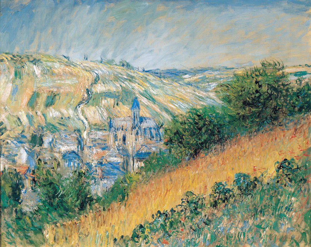 View over Vetheuil 1881 by Claude Monet Reproduction for Sale  by Blue Surf Art, Monet artworks, Monet paintings, High quality reproduction 