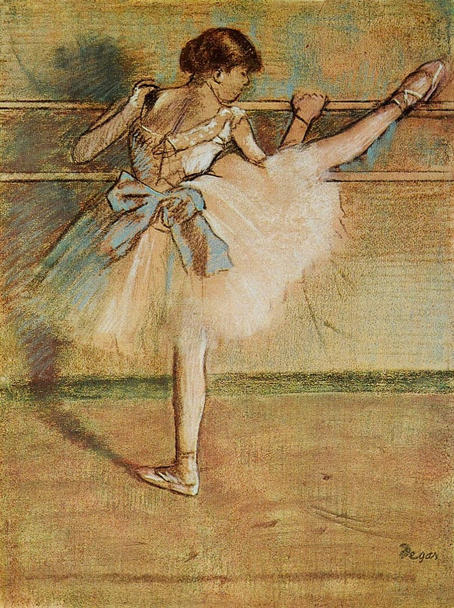 Dancer at the Bar Painting by Edgar Degas Reproduction Oil on Canvas - blue surf art .com