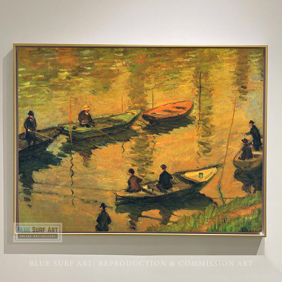 Anglers on the Seine at Poissy 1881 by Claude Monet Reproduction for Sale by Blue Surf Art 1
