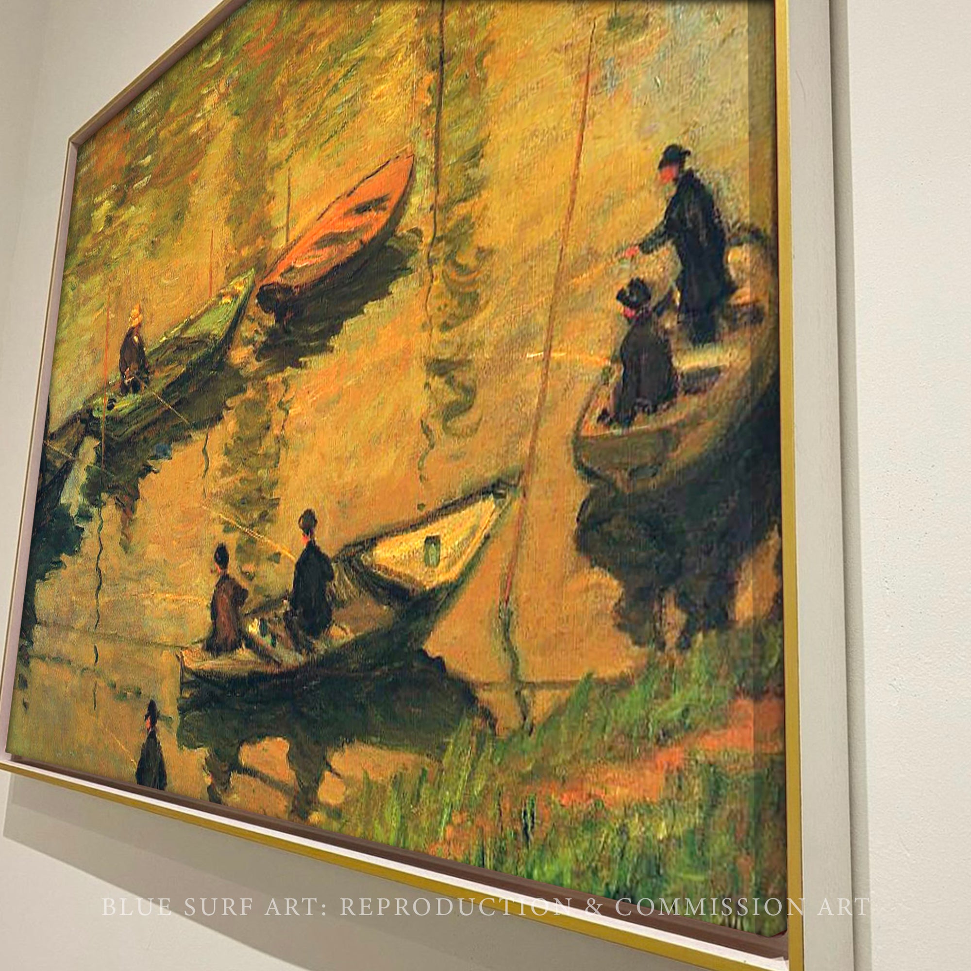 Anglers on the Seine at Poissy 1881 by Claude Monet Reproduction for Sale by Blue Surf Art 2