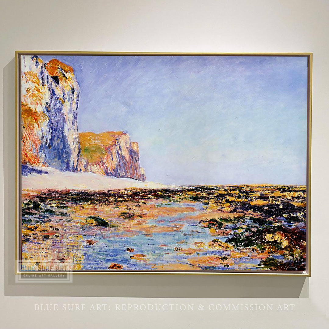Beach and Cliffs at Pourville, Morning Effect 1881 by Claude Monet Reproduction for Sale 1