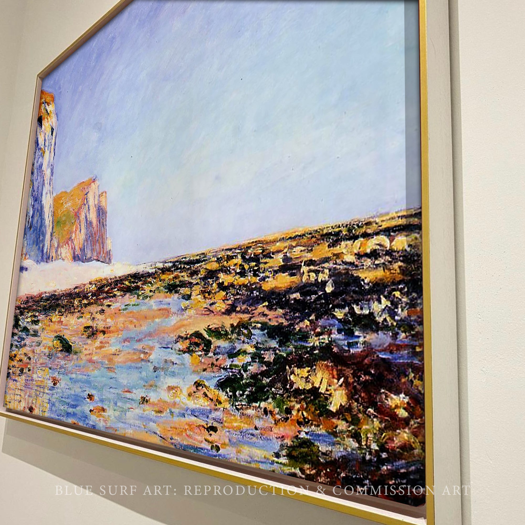 Beach and Cliffs at Pourville, Morning Effect 1881 by Claude Monet Reproduction for Sale 2