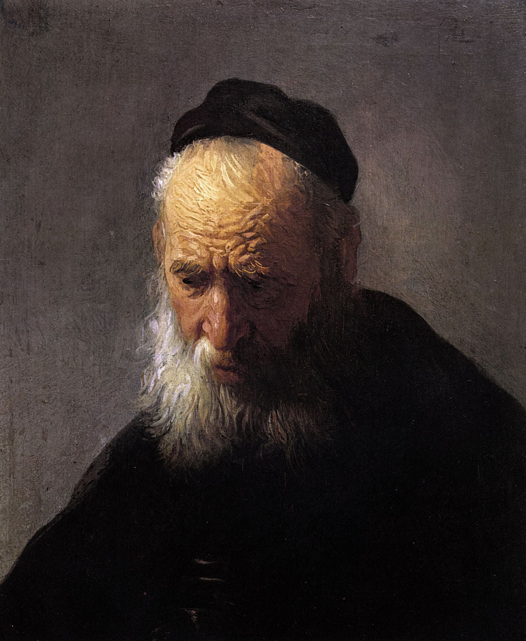 Oil Study of an Old Man Painting by Rembrandt Oil on Canvas Reproduction by Blue Surf Art