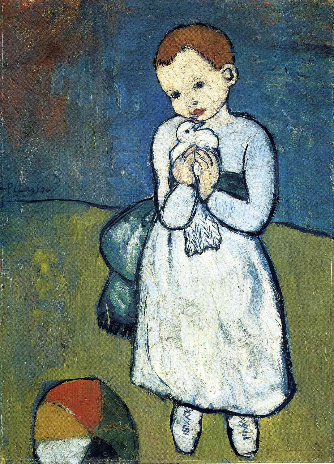 Child with dove by Pablo Picasso. Picasso artworks, Picasso wall art, Picasso canvas art, Picasso reproduction for sale, Picasso oil painting on canvas, Blue Surf Art
