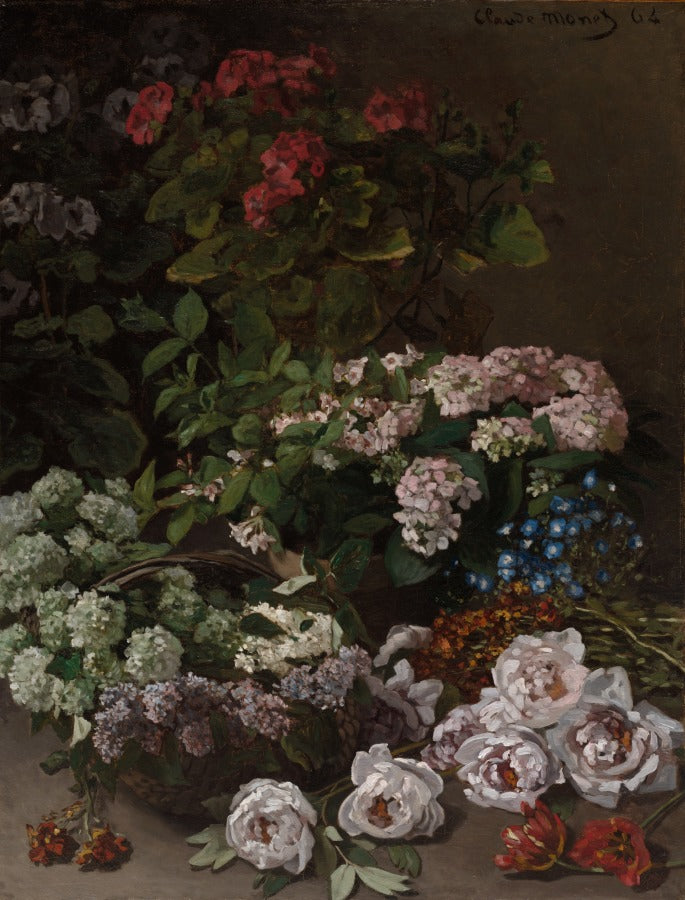 Spring Flowers, 1864 by Claude Monet. Masterpiece, reproduction by Blue Surf Art