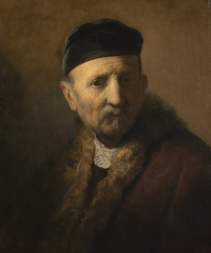 Bust of an Old Man Painting by Rembrandt Oil on Canvas Reproduction by Blue Surf Art