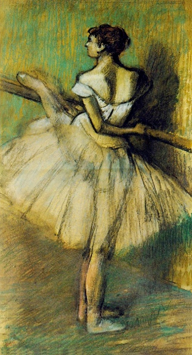 Dancer at the Bar Painting by Edgar Degas Reproduction Oil on Canvas - blue surf art .com