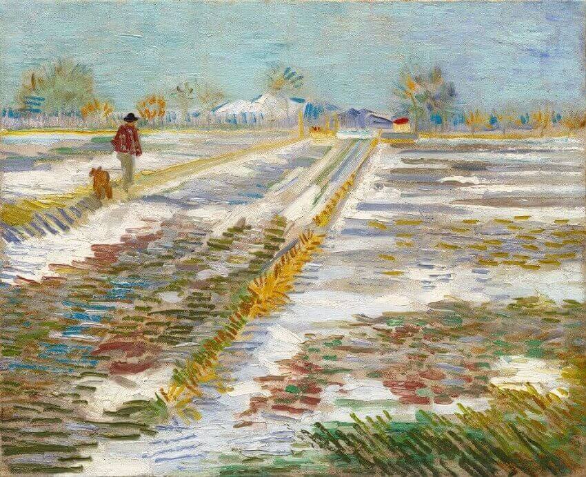 Landscape with Snow by Van Gogh Reproduction for Sale - Blue Surf Art