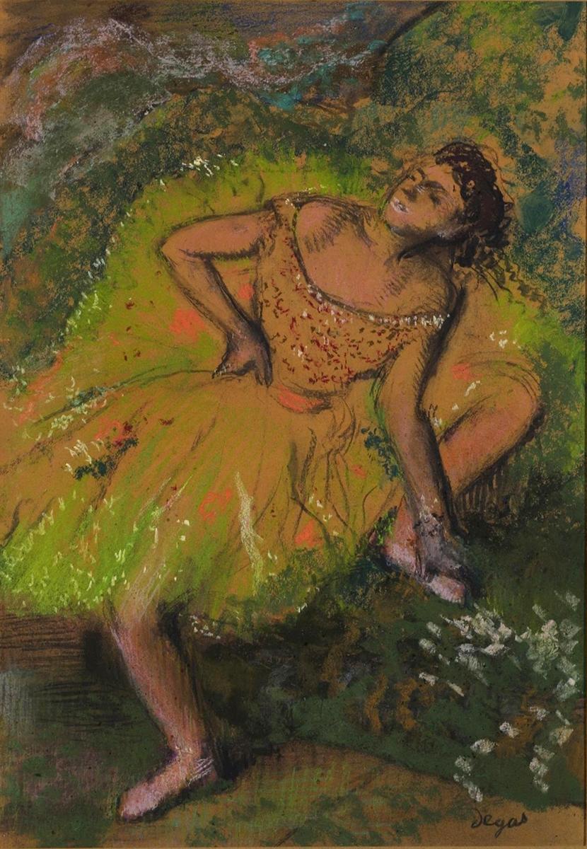 Dancer Painting by Edgar Degas Reproduction Oil on Canvas. - blue surf art .com