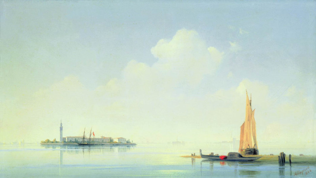 Venetian lagoon. View of the island of San Giorgio Painting by Ivan Aivazovsky Reproduction