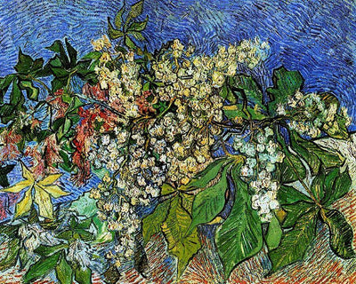Blossoming Chestnut Branches, 1890 by Van Gogh Reproduction for Sale - Blue Surf Art