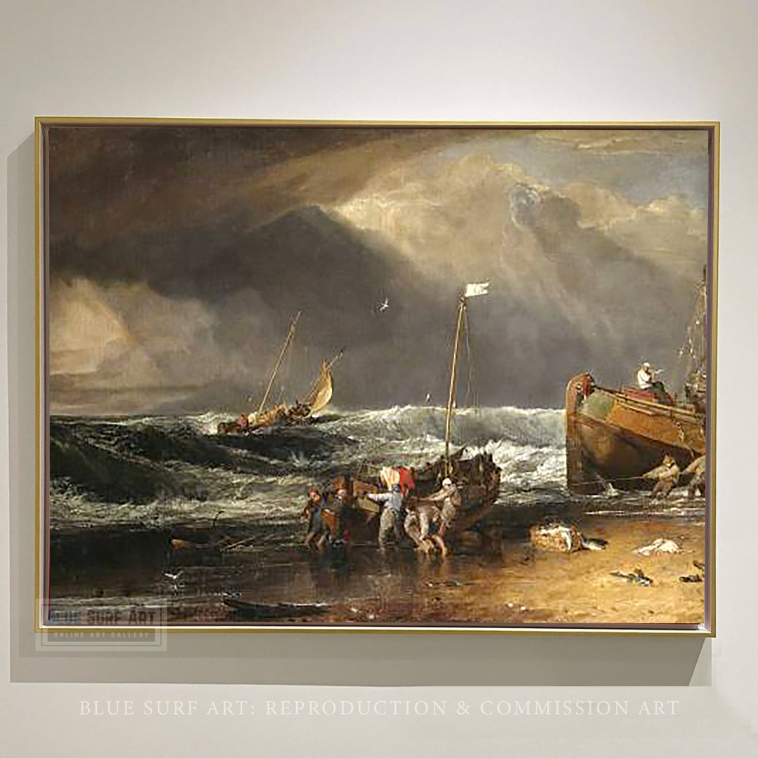 A Coast Scene with Fishermen Hauling a Boat Ashore ‘The Iveagh Seapiece’