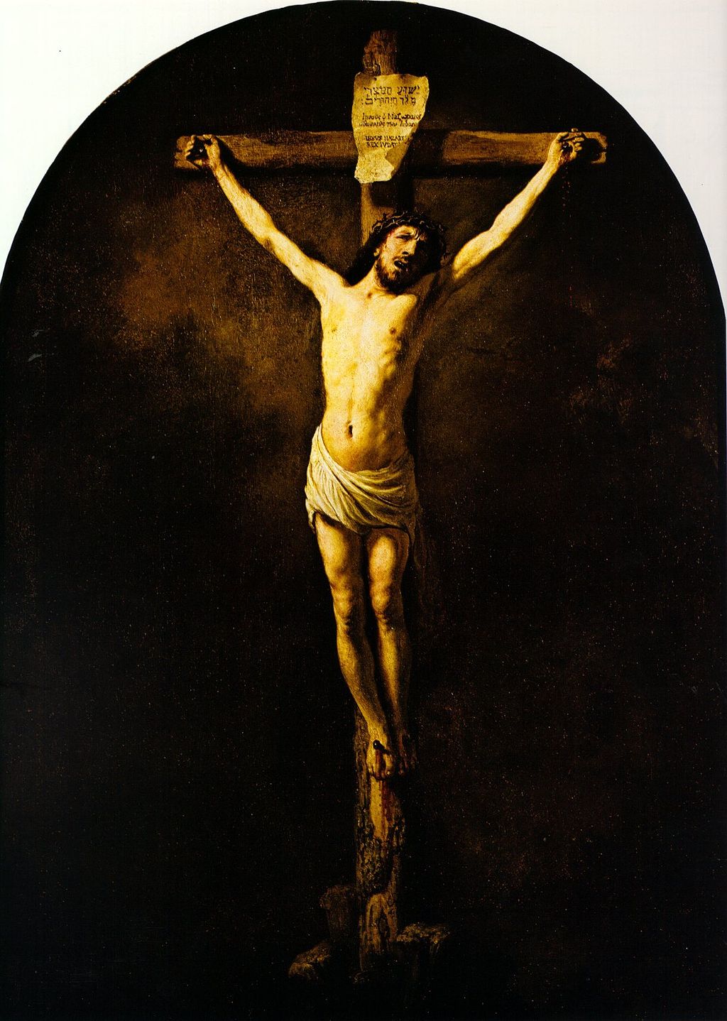 Christ on the Cross (Rembrandt) Painting by Rembrandt Oil on Canvas Reproduction by Blue Surf Art